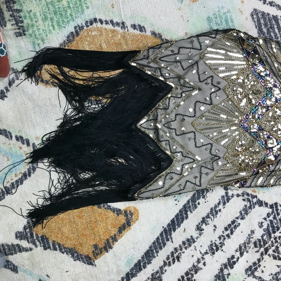 Elegant Sequin Fringe Dress - Picture 4 of 5